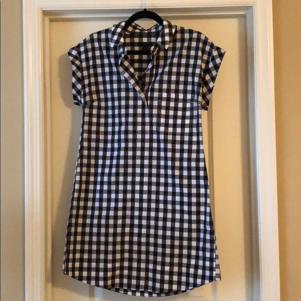 J. Crew classic short-sleeve shirtdress in gingham